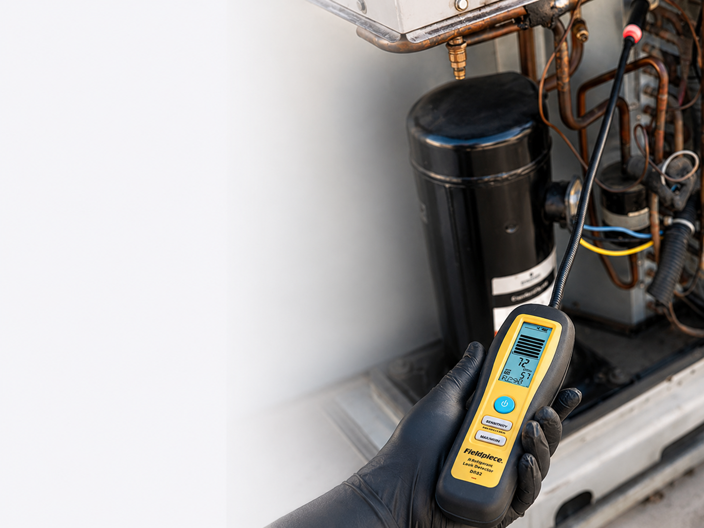 Recherche de fuite sur installation de climatisation avec détecteur électronique